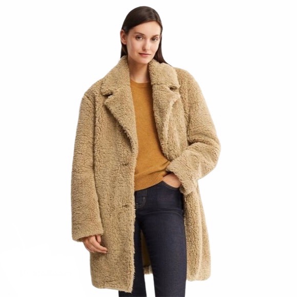 🆕 Uniqlo Pile-Lined Fleece Tailored Coat - Picture 1 of 11